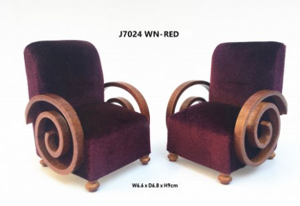 (image for) Art Deco Arm Chair Red