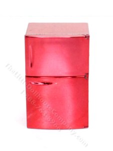 (image for) Half-Scale Miniature Red Metallic Refrigerator for Dollhouses