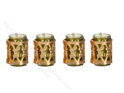 (image for) Miniature Green Tumbler with Filagree For Dollhouses