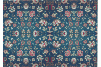 (image for) Miniature Small Scale Blue Floral Rug