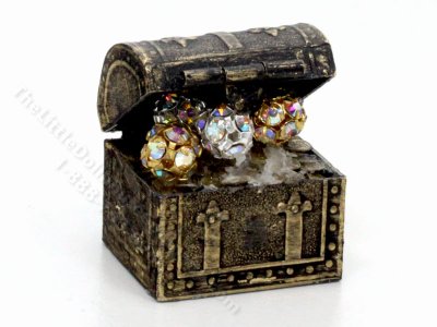 (image for) Miniature Metal Treasure Chest for Dollhouses