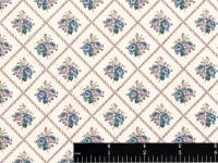 (image for) Blue Bouqets in Diamonds Miniature Wallpaper for Dollhouses