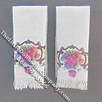 (image for) Miniature Dresden Rose Pattern Hand Towels for Dollhouses