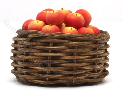 (image for) Miniature Tall Round Basket of Apples by Charlotte Willmott