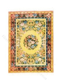 (image for) Miniature Yellow and Blue Floral Rug for Dollhouses