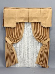 (image for) Miniature Gold Drapes and Valance for Dollhouses