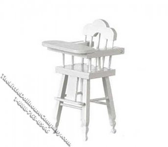(image for) Miniature White Highchair for Dollhouses