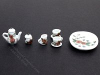 (image for) Miniature Poppies 10pc Tea Set for Dollhouses