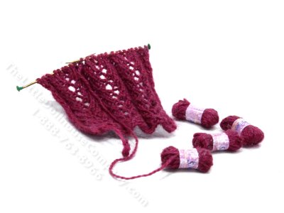 (image for) Miniature Red Lace Shawl Knitting Project for Dollhouses
