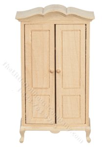 (image for) Miniature Victorian Wardrobe for Dollhouses, Unfinished