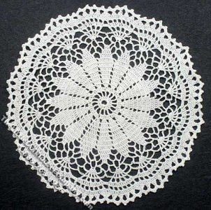 (image for) Miniature Handmade Lace Round Doily for Dollhouses