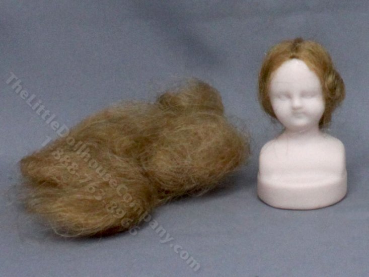 (image for) Miniature Ceramic Doll Head with Hair
