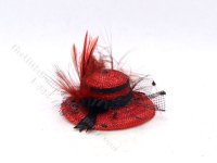 (image for) Dollhouse Miniature Red Polkadot Ladies Hat