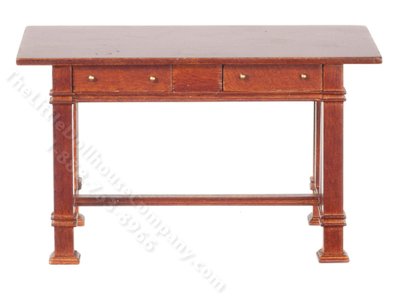 Miniature Walnut Mission Kitchen Table for Dollhouses (image for) Miniature Walnut Mission Kitchen Table for Dollhouses