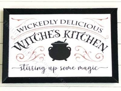 (image for) Miniature Framed 'Wickedly Delicious Witche's Kitchen' Print