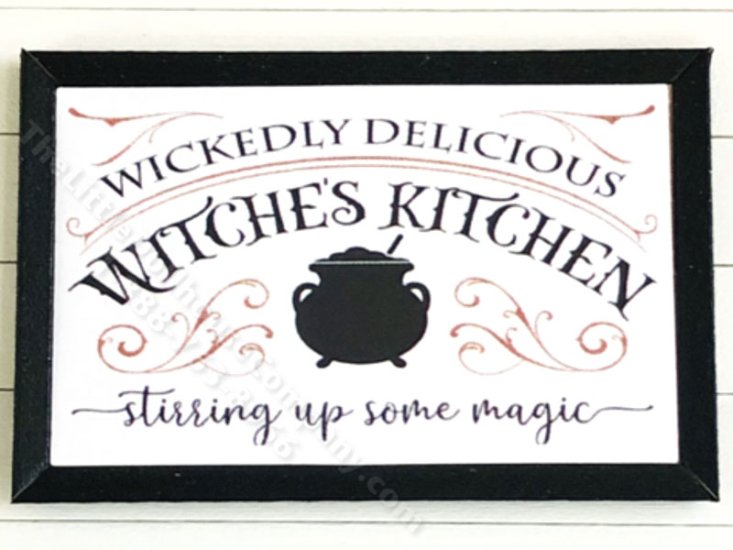 (image for) Miniature Framed 'Wickedly Delicious Witche's Kitchen' Print
