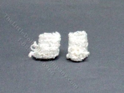 (image for) Miniature Handmade White Booties for Babies