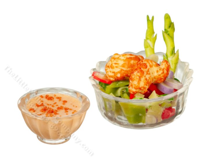 (image for) Miniature Salad with 1000 Island Dressing for Dollhouses
