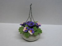 (image for) Miniature Hanging Pansies For Dollhouses