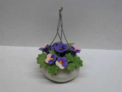 (image for) Miniature Hanging Pansies For Dollhouses