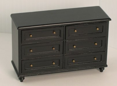 (image for) Dollhouse Miniature Ashley Ebony Double Dresser