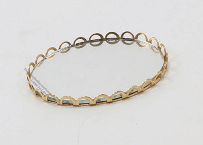 (image for) Miniature Small Gold Mirrored Tray For Dollhouses