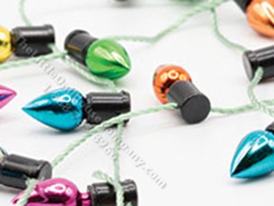 (image for) Miniature Non-Working String of Christmas Lights for Dollhouses - Metallic Pastel