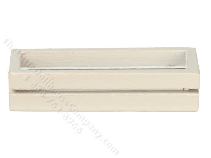 (image for) Miniature White Wood Flower Box for Dollhouses