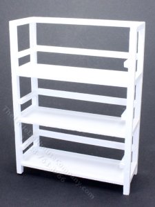 (image for) Miniature White Shelf Unit for Dollhouses