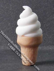 (image for) Miniature Soft Serve Ice Cream Cone for Dollhouses