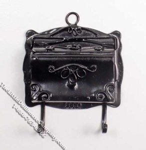 (image for) Miniature Black City Mailbox for Dollhouses