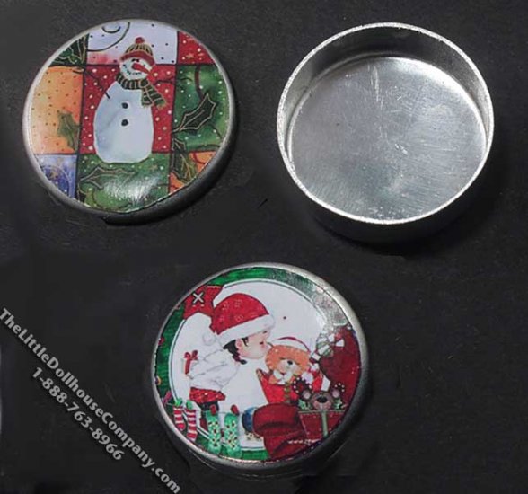 (image for) Miniature Round Cookie Tin for your Dollhouse (1/pk)