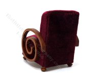 (image for) Miniature Art Deco Red Arm Chair for Dollhouses