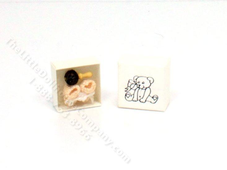 (image for) Miniature Baby Shoes and Rattle for Dollhouses