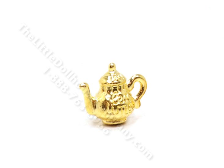 (image for) Dollhouse Miniature Golden Teapot