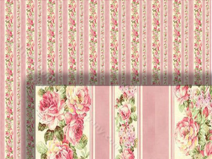 (image for) Dollhouse 1/2 Scale Model Stripe Wallpaper