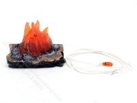 (image for) Dollhouse Scale Model Flaming Logs for Fireplaces