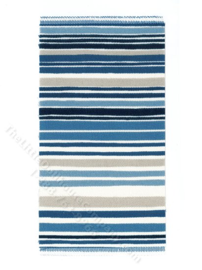 (image for) Miniature Blue Stiped Rug for Dollhouses