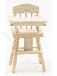 (image for) Miniature Unfinished High Chair for Dollhouses