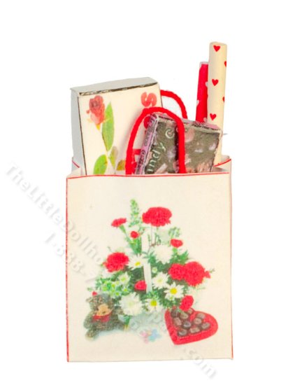 (image for) Miniature Valentine's Shopping Bag for Dollhouses