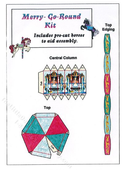 (image for) Miniature Toy Merry-Go-Round Kit for Dollhouses