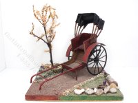 (image for) Miniature Vintage Rickshaw with Stand