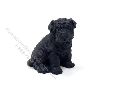 (image for) Miniature Black Shar Pei for Dollhouses