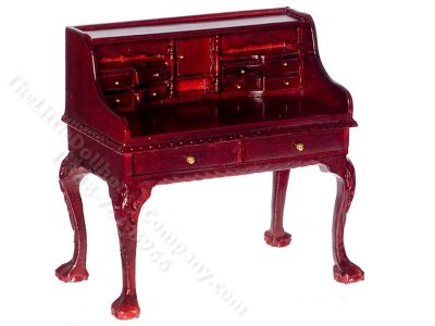 (image for) Miniature Mahogany Secretary Desk for Dollhouses