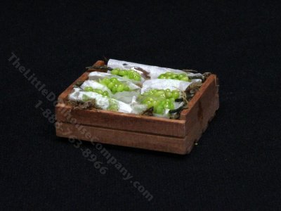 (image for) Miniature Crate of Green Grapes for Dollhouses