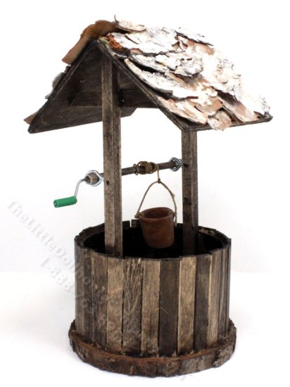 (image for) Miniature Rustic Wooden Well for Dollhouses