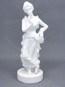 (image for) Miniature White Statue of a Woman in a Toga for Dollhouses