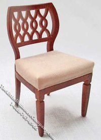 (image for) Miniature Walnut Sheraton Side Chair for Dollhouses