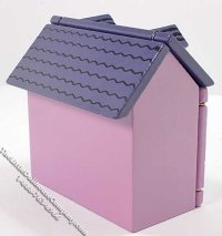 (image for) 1/144 Front/Top Opening Pink/Lavender Assembled Dollhouse