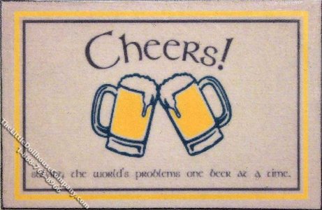 (image for) Miniature Cheers Door Mat for Dollhouses